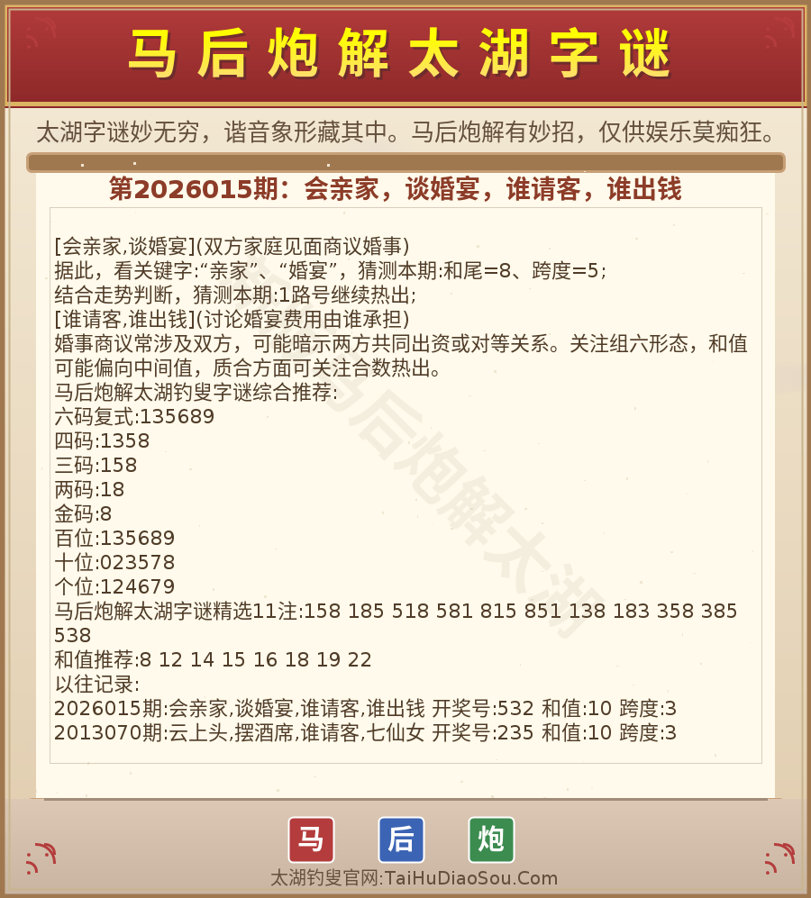 第2026012期太湖字谜图解