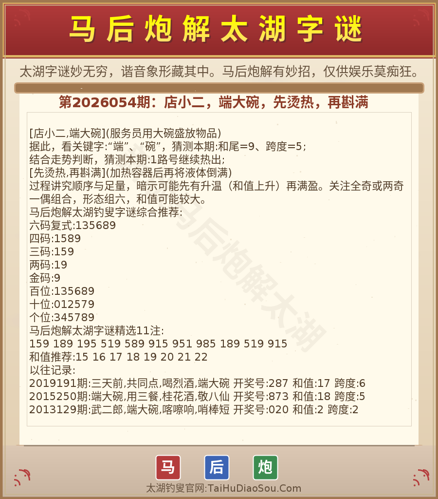 第2026012期太湖字谜图解