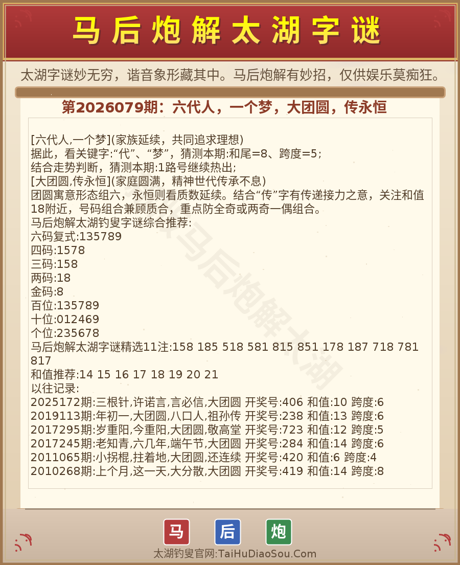 第2026012期太湖字谜图解