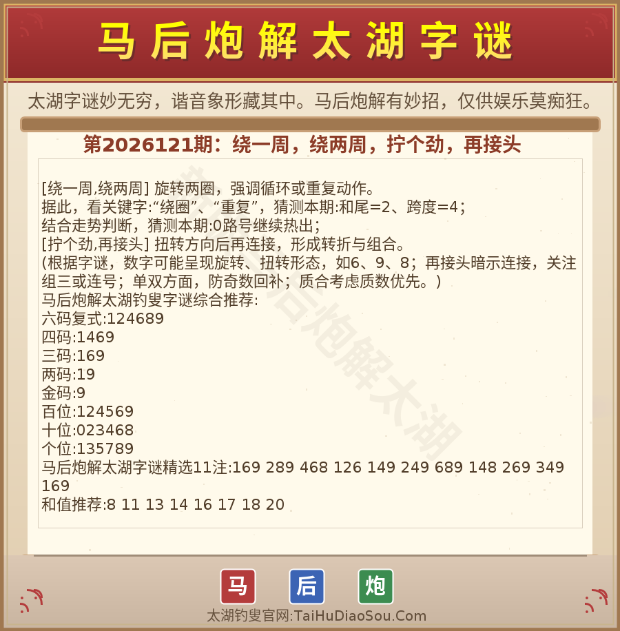 第2026012期太湖字谜图解