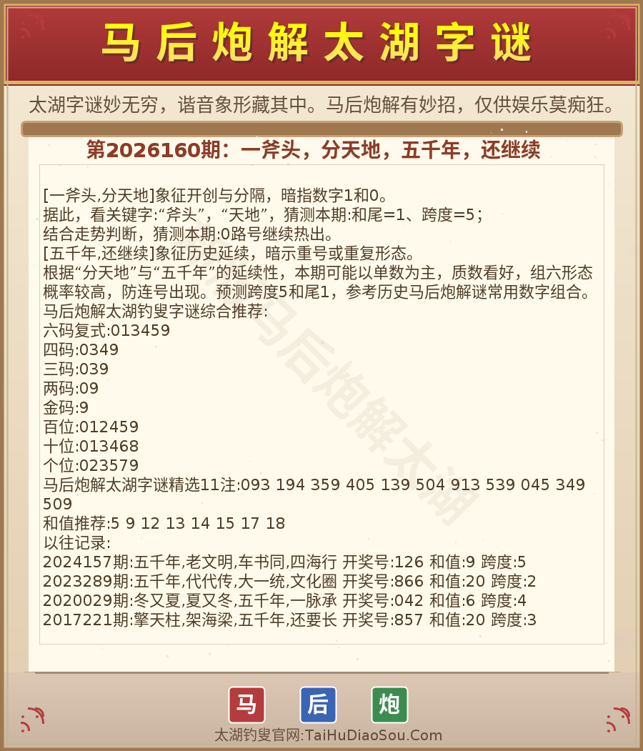 第2026012期太湖字谜图解