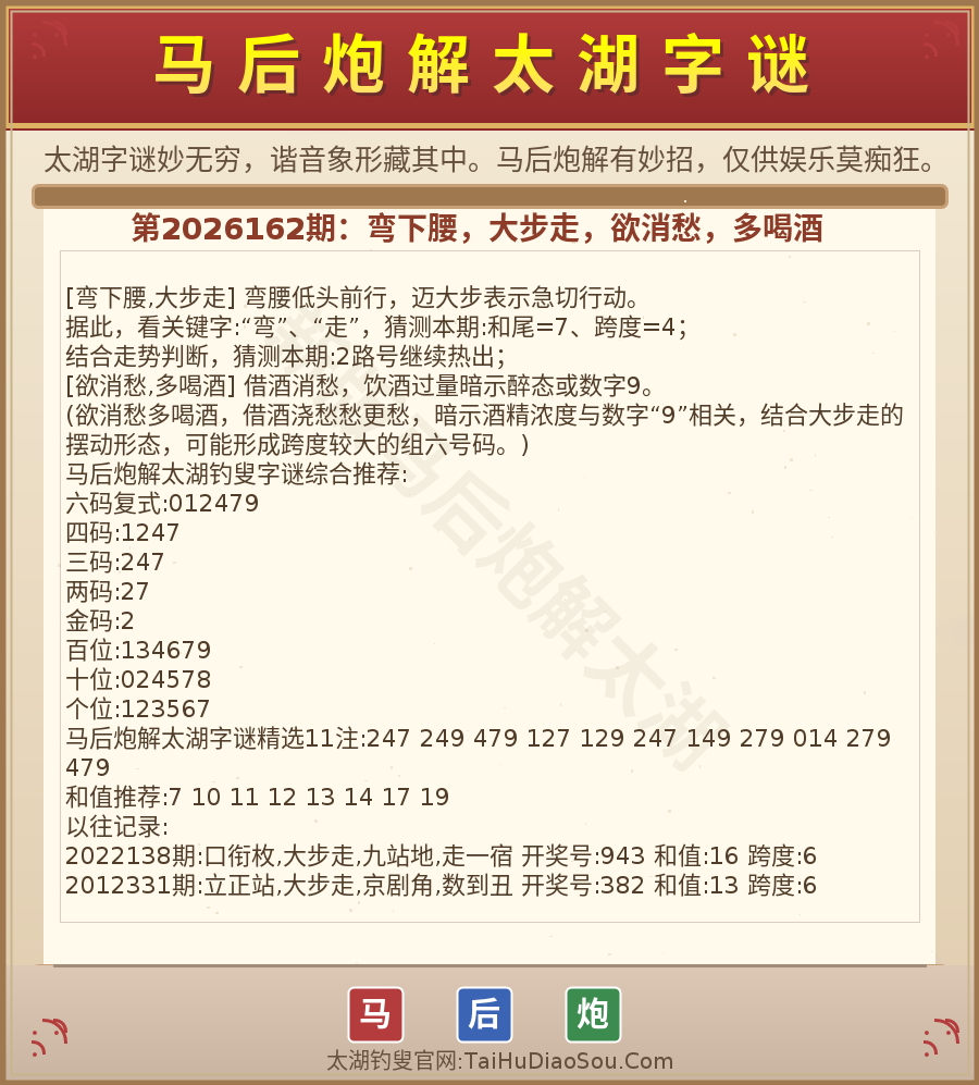第2026012期太湖字谜图解