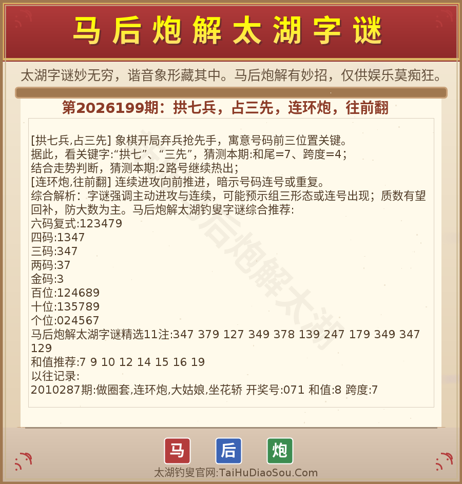 第2026012期太湖字谜图解