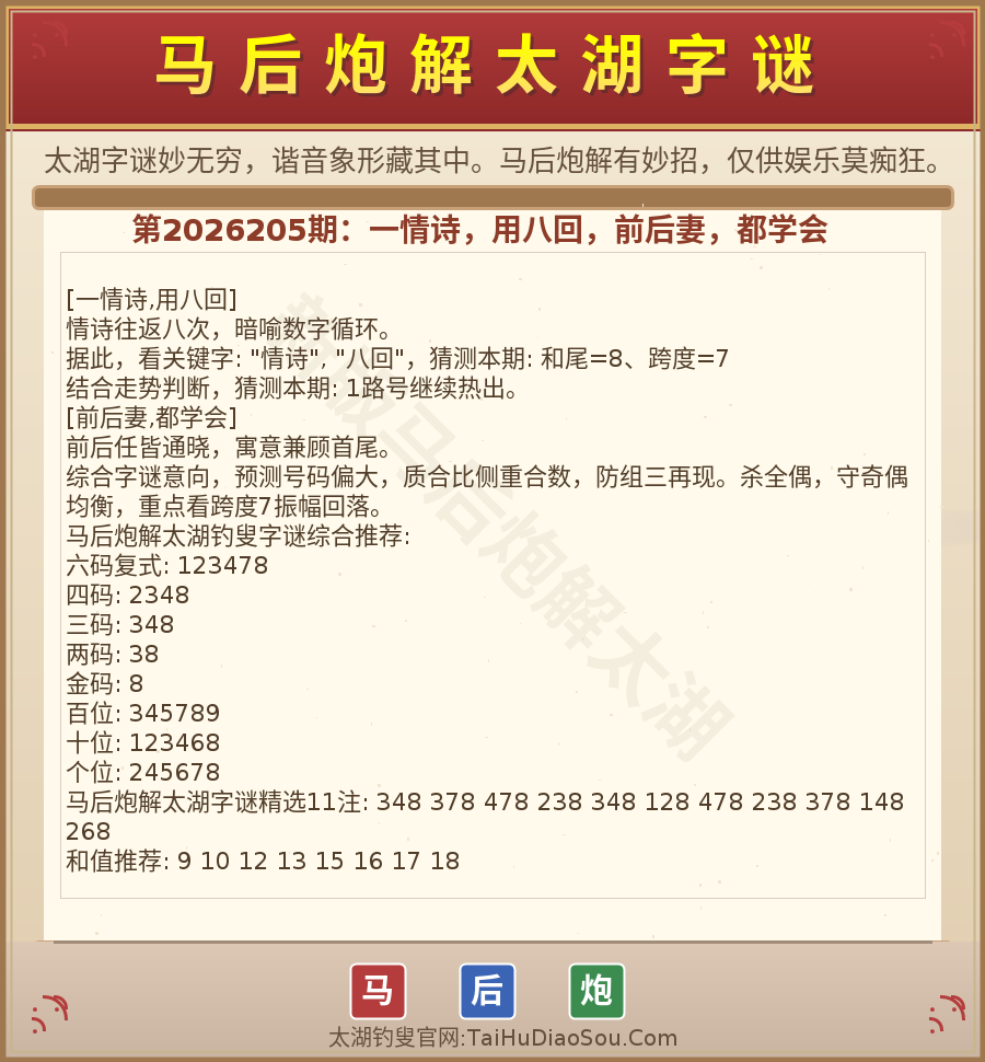 第2026012期太湖字谜图解