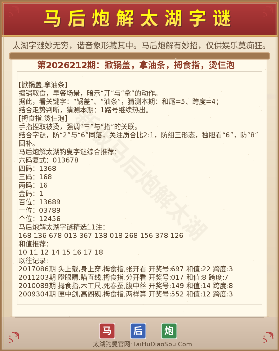 第2026012期太湖字谜图解