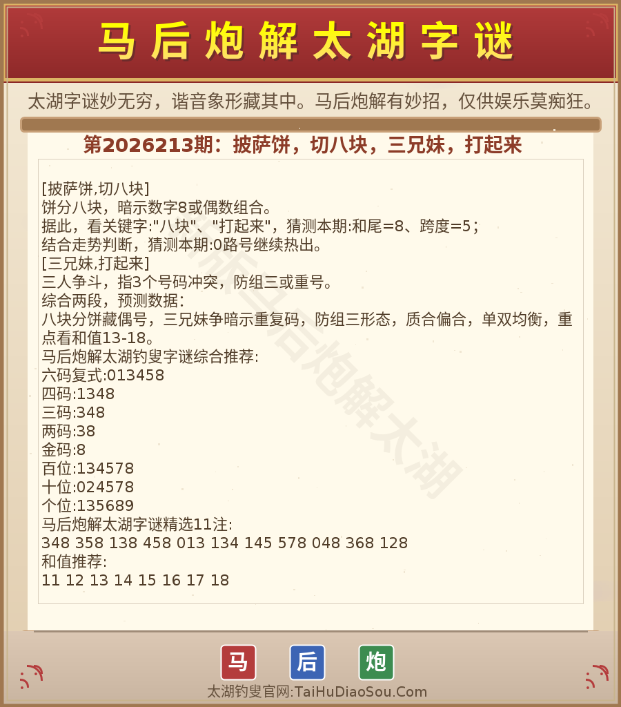 第2026012期太湖字谜图解