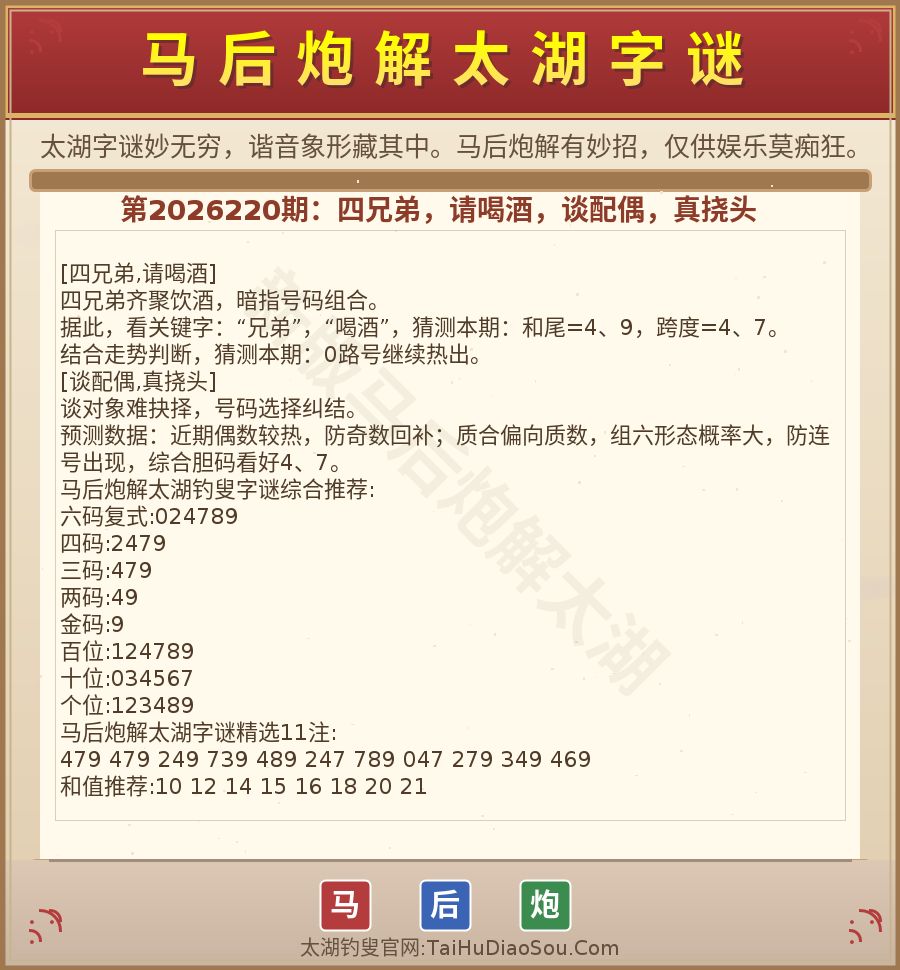 第2026012期太湖字谜图解
