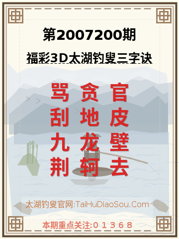 第2007200期太湖钓叟字谜