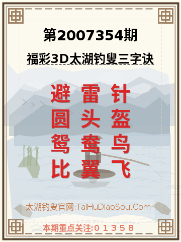 第2007354期太湖钓叟字谜