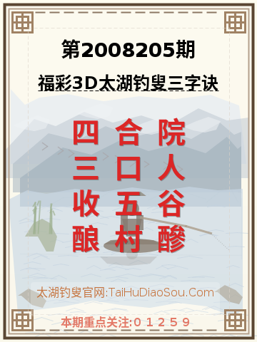 第2008205期太湖钓叟字谜