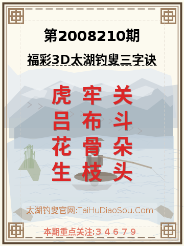 第2008210期太湖钓叟字谜