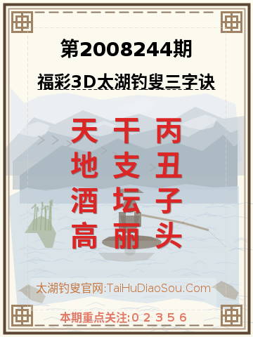 第2008244期太湖钓叟字谜