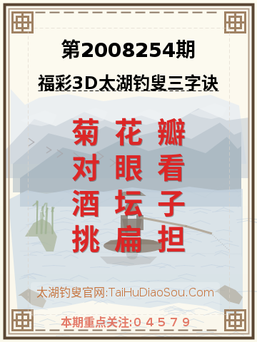 第2008254期太湖钓叟字谜