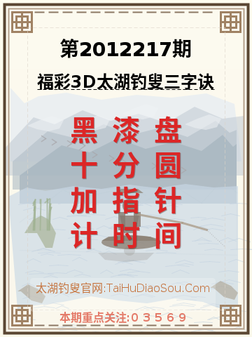 第2012217期太湖钓叟字谜