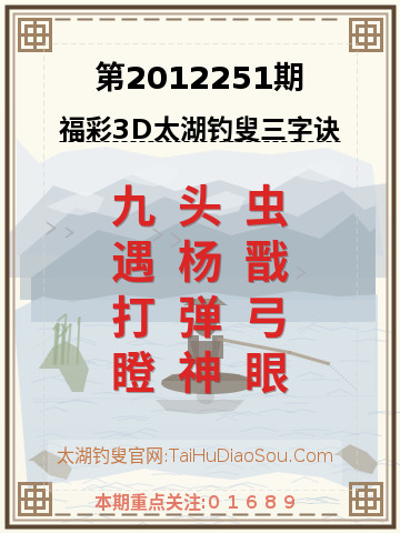 第2012251期太湖钓叟字谜
