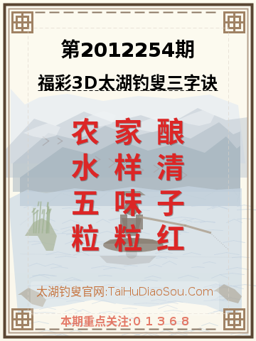 第2012254期太湖钓叟字谜