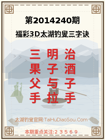 第2014240期太湖钓叟字谜