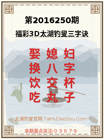 第2016250期太湖钓叟字谜