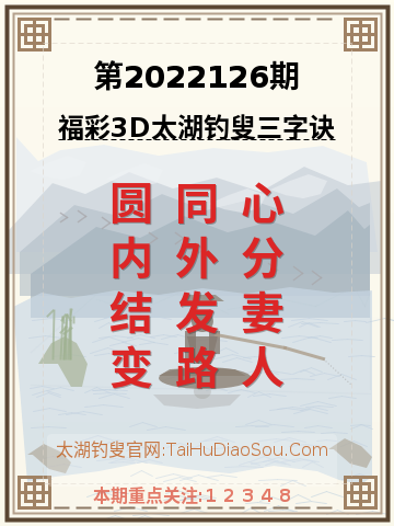第2022126期太湖钓叟字谜