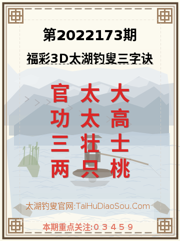 第2022173期太湖钓叟字谜