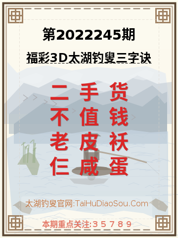 第2022245期太湖钓叟字谜