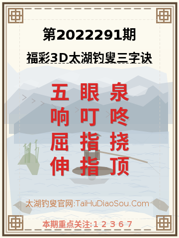 第2022291期太湖钓叟字谜