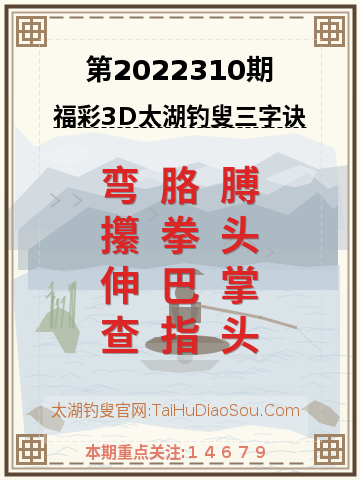第2022310期太湖钓叟字谜