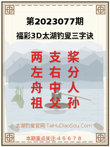 第2023077期太湖钓叟字谜