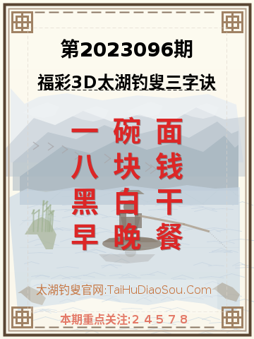 第2023096期太湖钓叟字谜