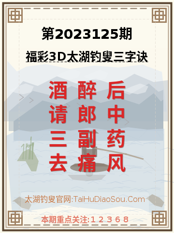 第2023125期太湖钓叟字谜