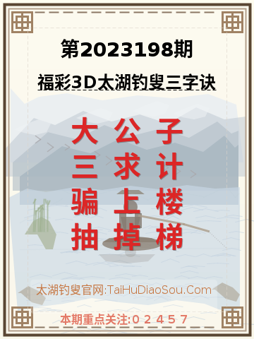 第2023198期太湖钓叟字谜