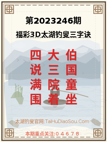 第2023246期太湖钓叟字谜