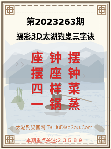 第2023263期太湖钓叟字谜