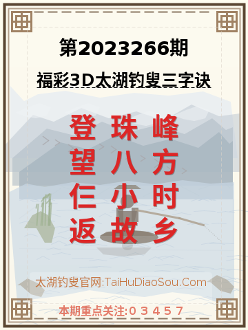 第2023266期太湖钓叟字谜