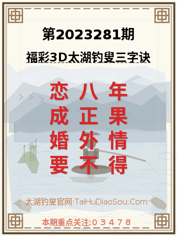 第2023281期太湖钓叟字谜