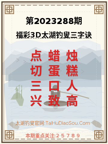 第2023288期太湖钓叟字谜