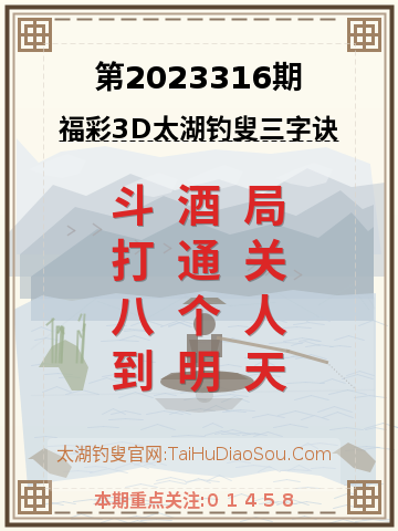 第2023316期太湖钓叟字谜