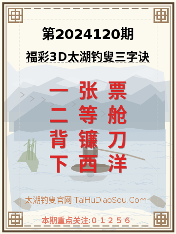 第2024120期太湖钓叟字谜
