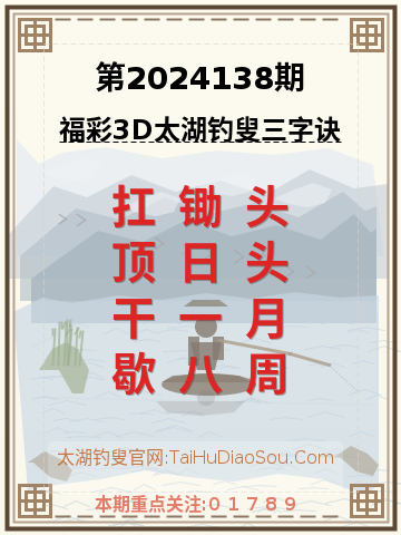 第2024138期太湖钓叟字谜