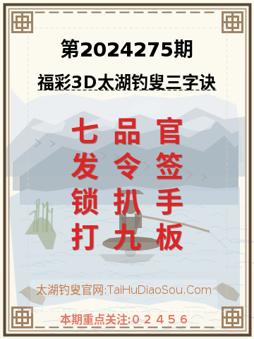 第2024275期太湖钓叟字谜