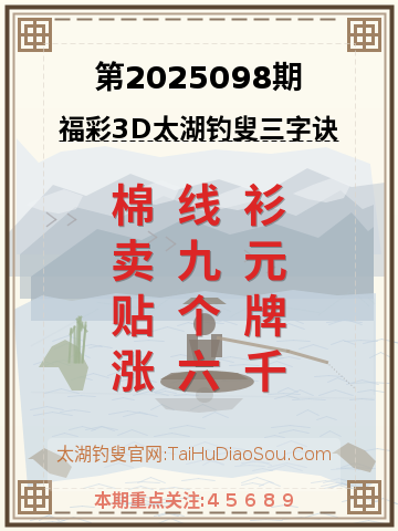 第2025098期太湖钓叟字谜