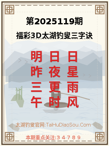 第2025119期太湖钓叟字谜