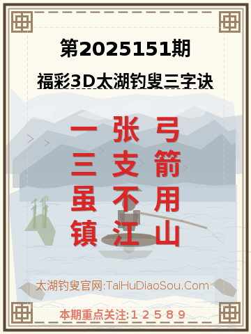 第2025151期太湖钓叟字谜