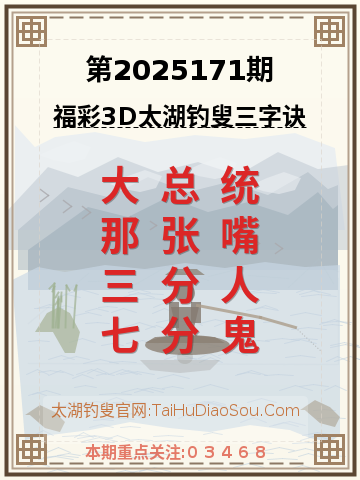 第2025171期太湖钓叟字谜