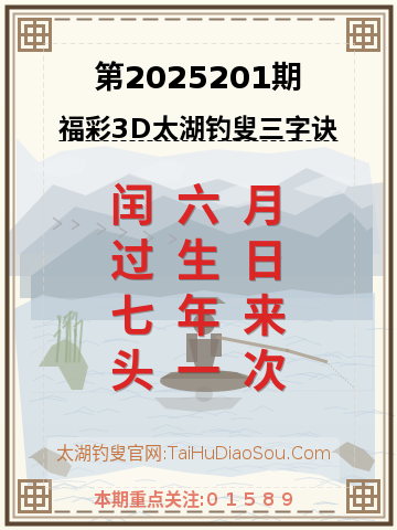第2025201期太湖钓叟字谜
