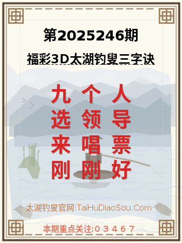 第2025246期太湖钓叟字谜