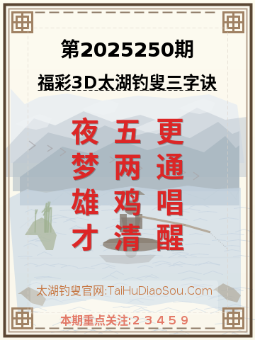 第2025250期太湖钓叟字谜