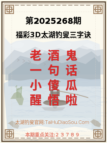第2025268期太湖钓叟字谜