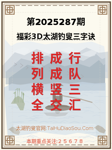 第2025287期太湖钓叟字谜